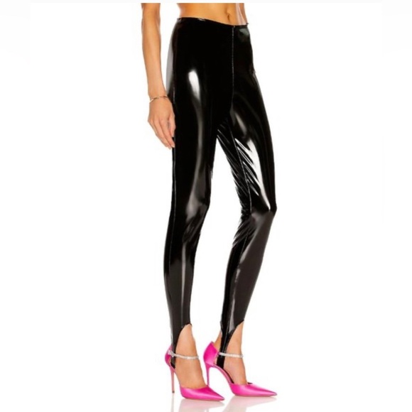 Amnia Muaddi X Wolford latex stirrup leggings pants NEW - Picture 2 of 5